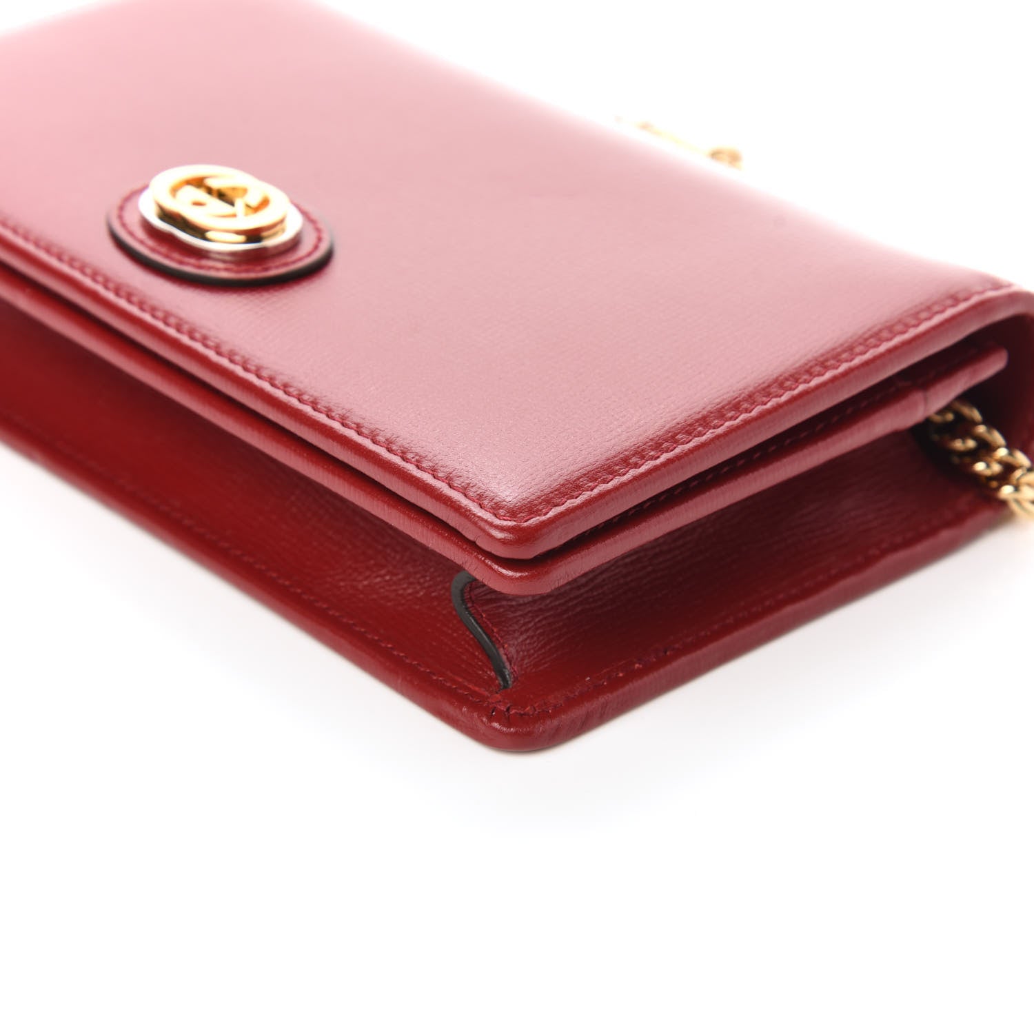 Gucci Azalea Calfskin Marina Chain Wallet New Cherry Red 7 of 9