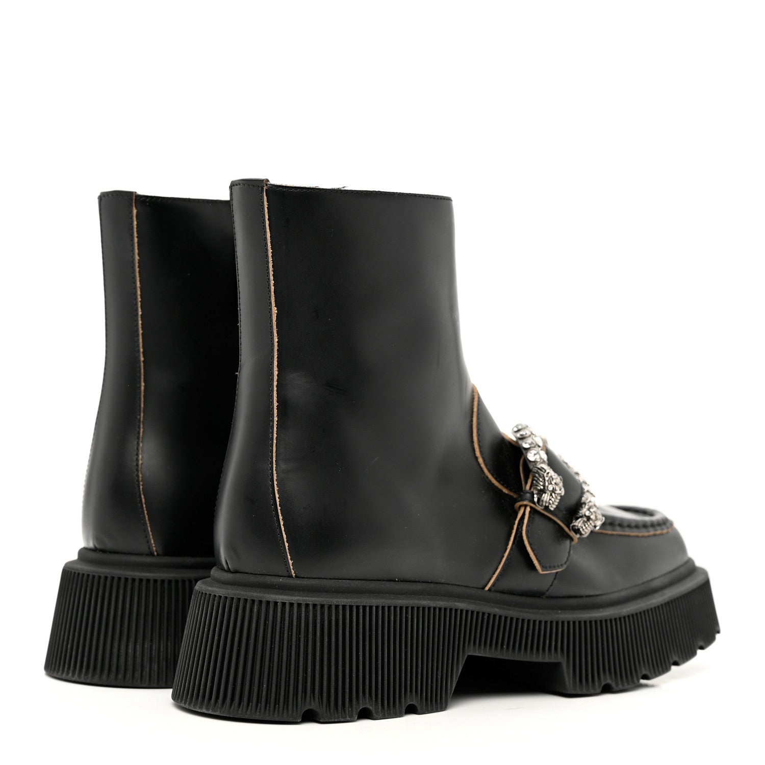 Gucci Cordovan Lux Dionysus Hunder Boots 37.5 Black 4 of 11