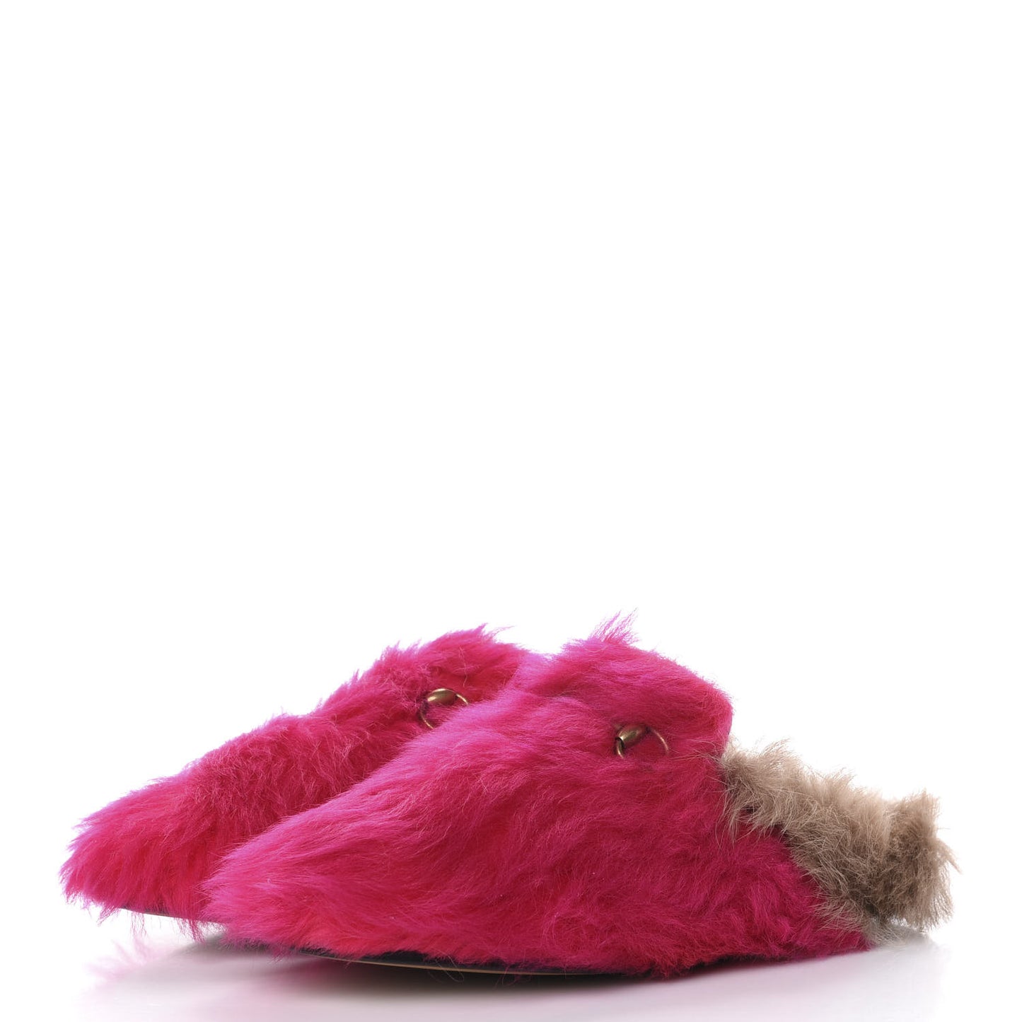 Merino Wool Womens Princetown Slippers 37 Raspberry Lipstick Natural