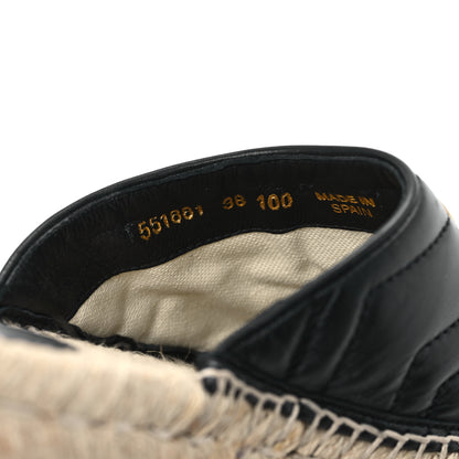 Gucci Nappa Matelasse GG Marmont Espadrille Slippers 38 Black 9 of 10