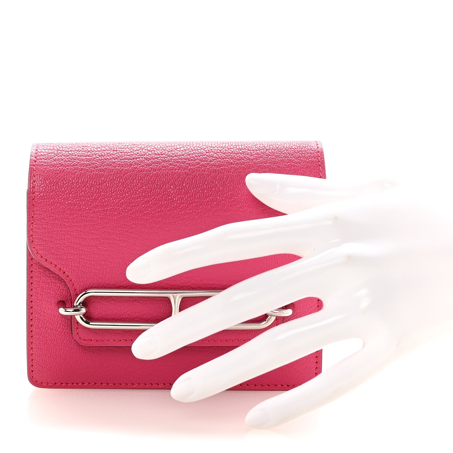 Hermes Chevre Mysore Roulis Slim Wallet Rose Shocking 2 of 7