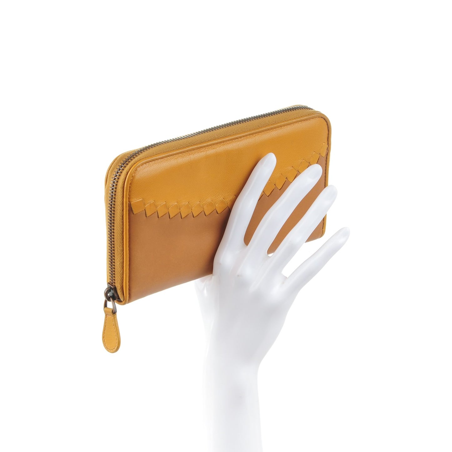 Nappa Intrecciato Bi-Color Zip Around Wallet