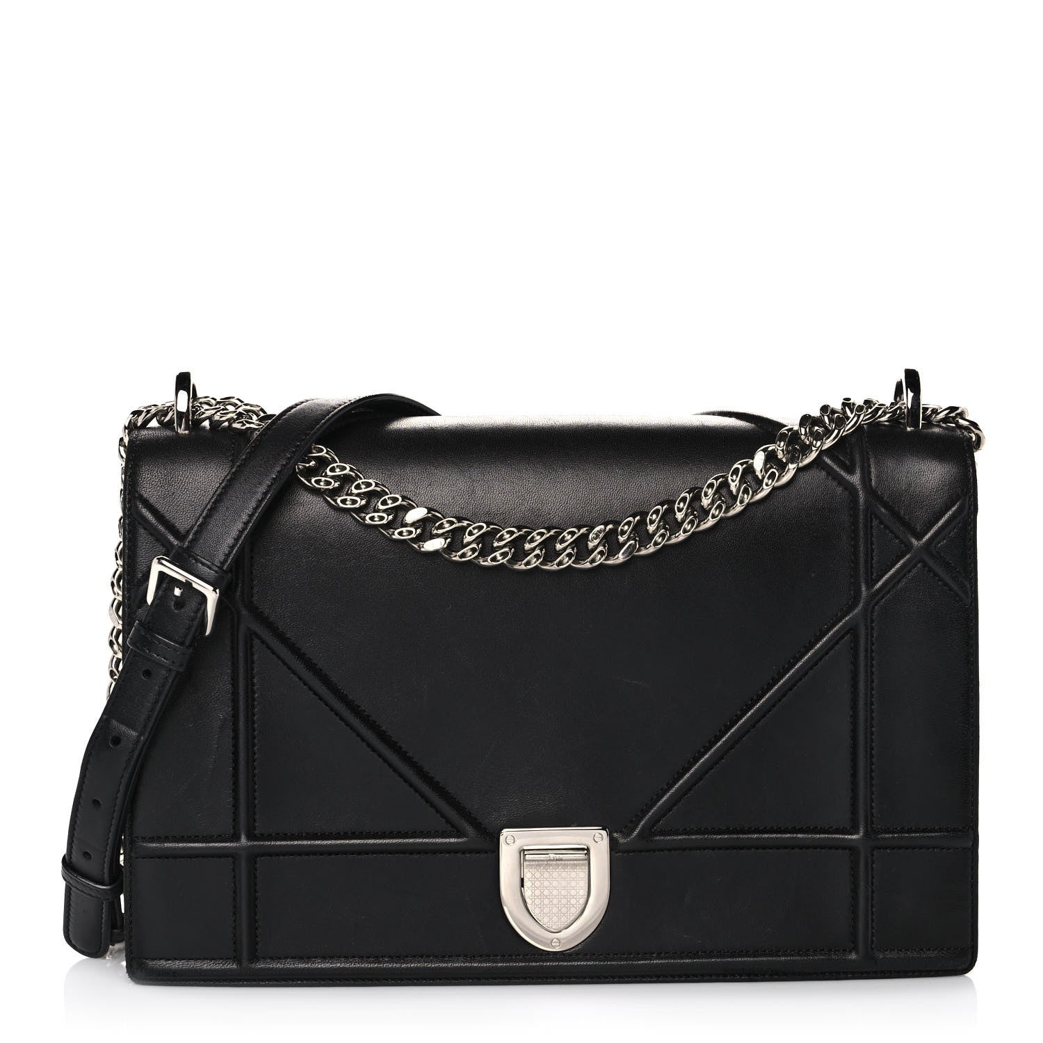 Christian Dior Lambskin Large Diorama Flap Bag Black 1 of 10