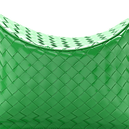 Bottega Veneta Brushed Calfskin Intrecciato Cradle Fold Over Shoulder Bag Parakeet 7 of 9