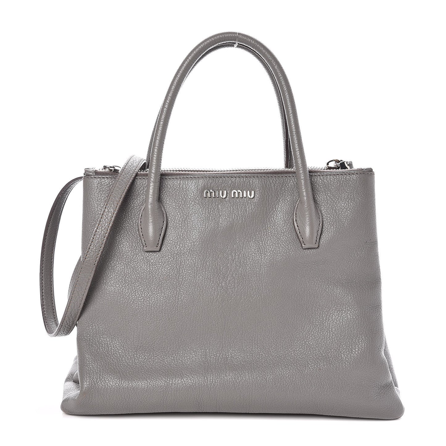 Goatskin Madras Top Handle Double Zip Tote Argilla