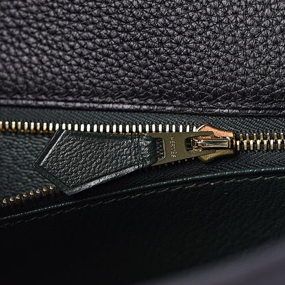 Hermes Togo Kelly Horseshoe Sellier 32 Black Vert Fonce 33 of 41