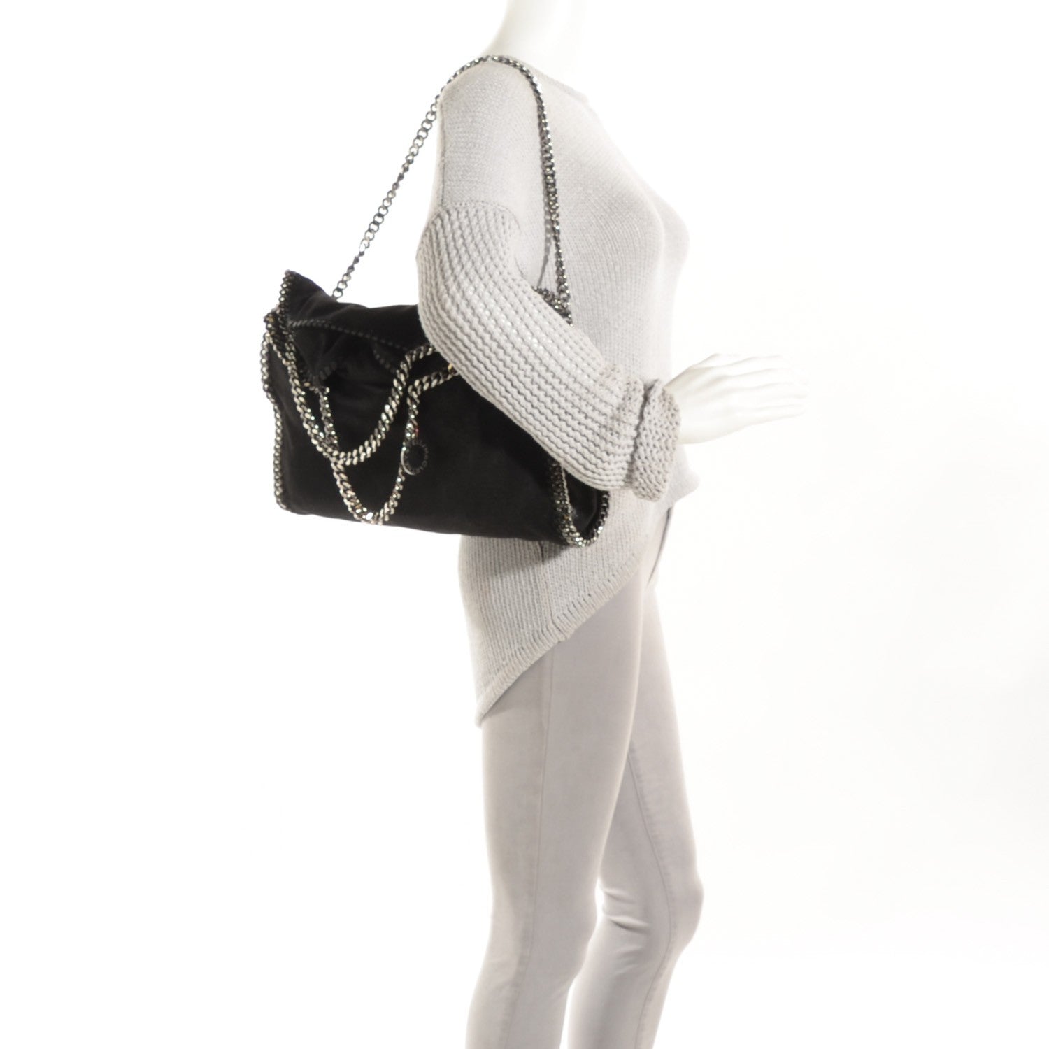 Stella McCartney Shaggy Deer Falabella Fold Over Tote Black 2 of 10