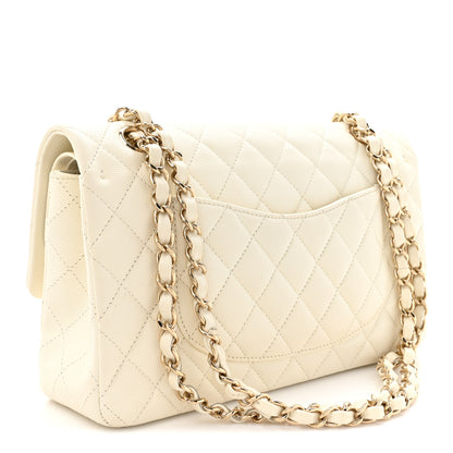 Chanel Caviar Quilted Medium Double Flap White 3 of 14