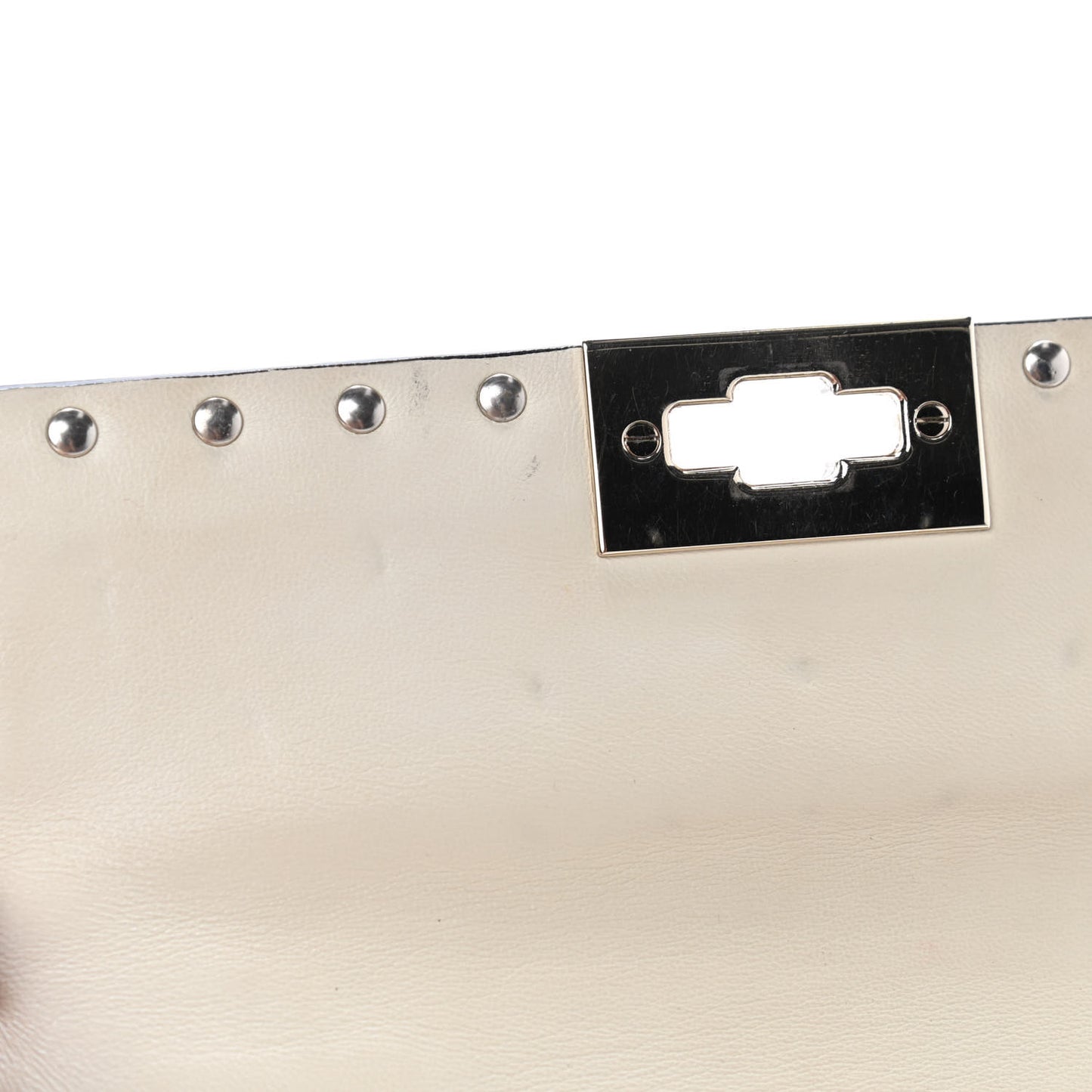 Lambskin Small Rockstud Spike Shoulder Bag White