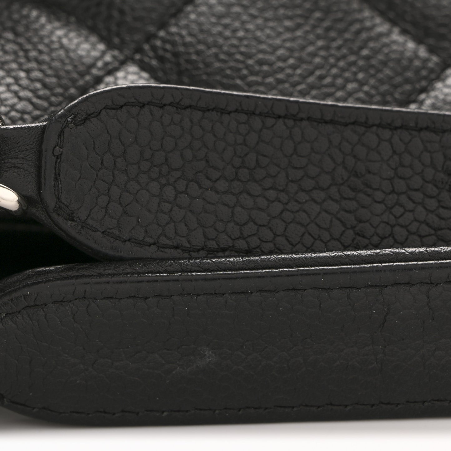 Caviar Quilted Shopping Tote Black