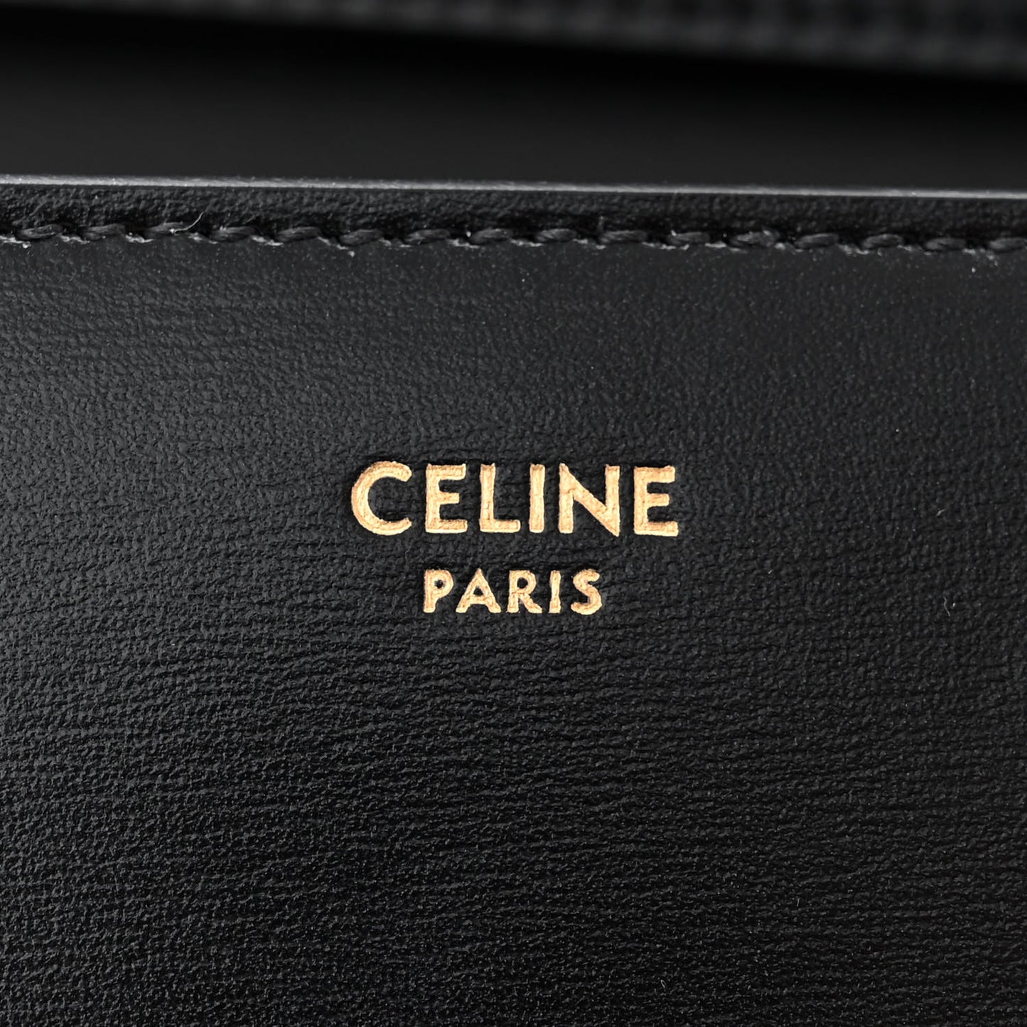 Shiny Calfskin Triomphe Margo Wallet on Chain Black