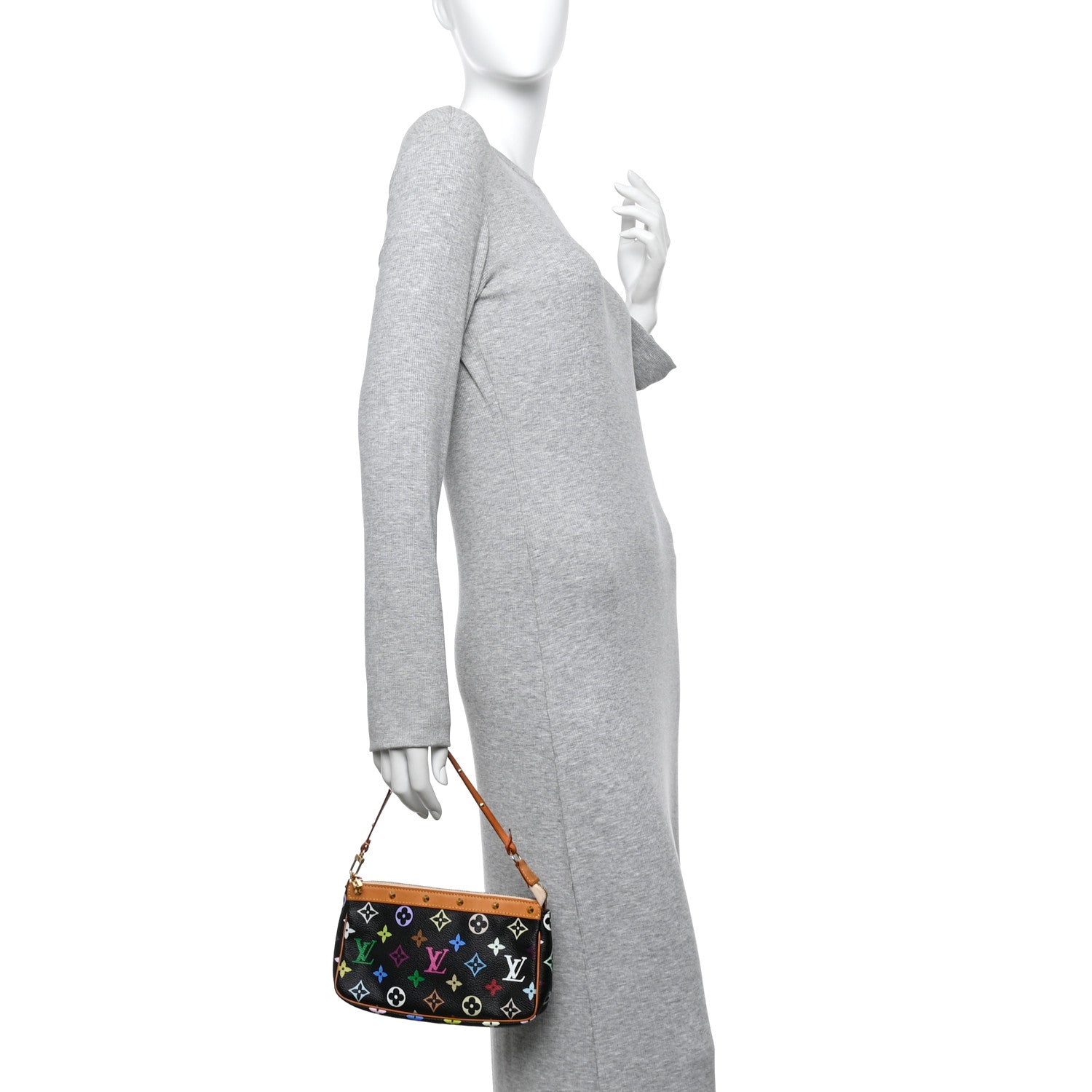 Louis Vuitton Monogram Multicolor Pochette Accessories Black 2 of 11