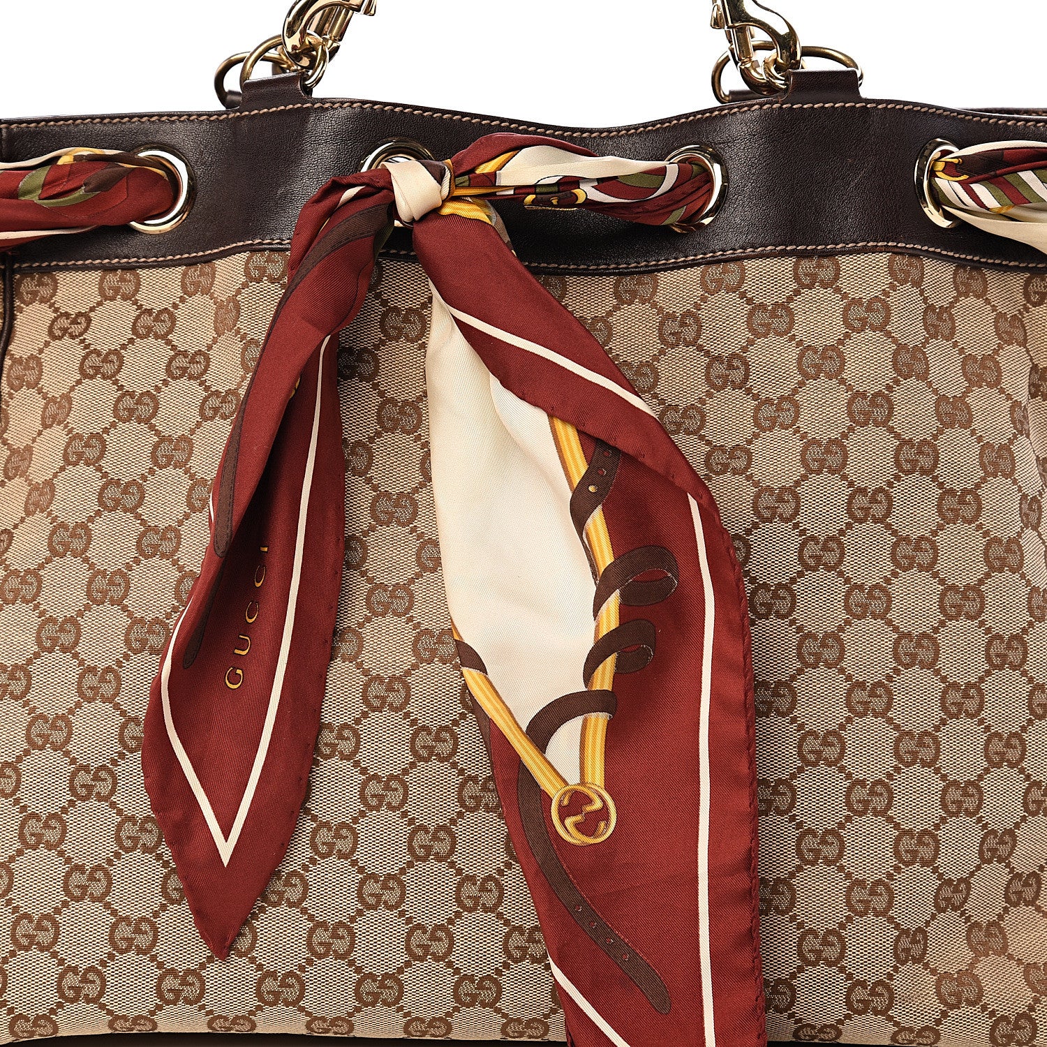 Gucci Monogram Large Positano Tote Brown 12 of 12