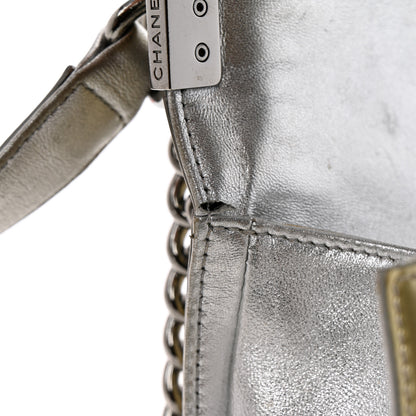 Chanel Metallic Patent Calfskin Quilted Medium Boy Flap Silver 16 of 16