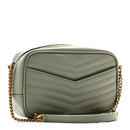 Saint Laurent Grain De Poudre Matelasse Monogram Mini Lou Camera Bag Light Sage 3 of 11
