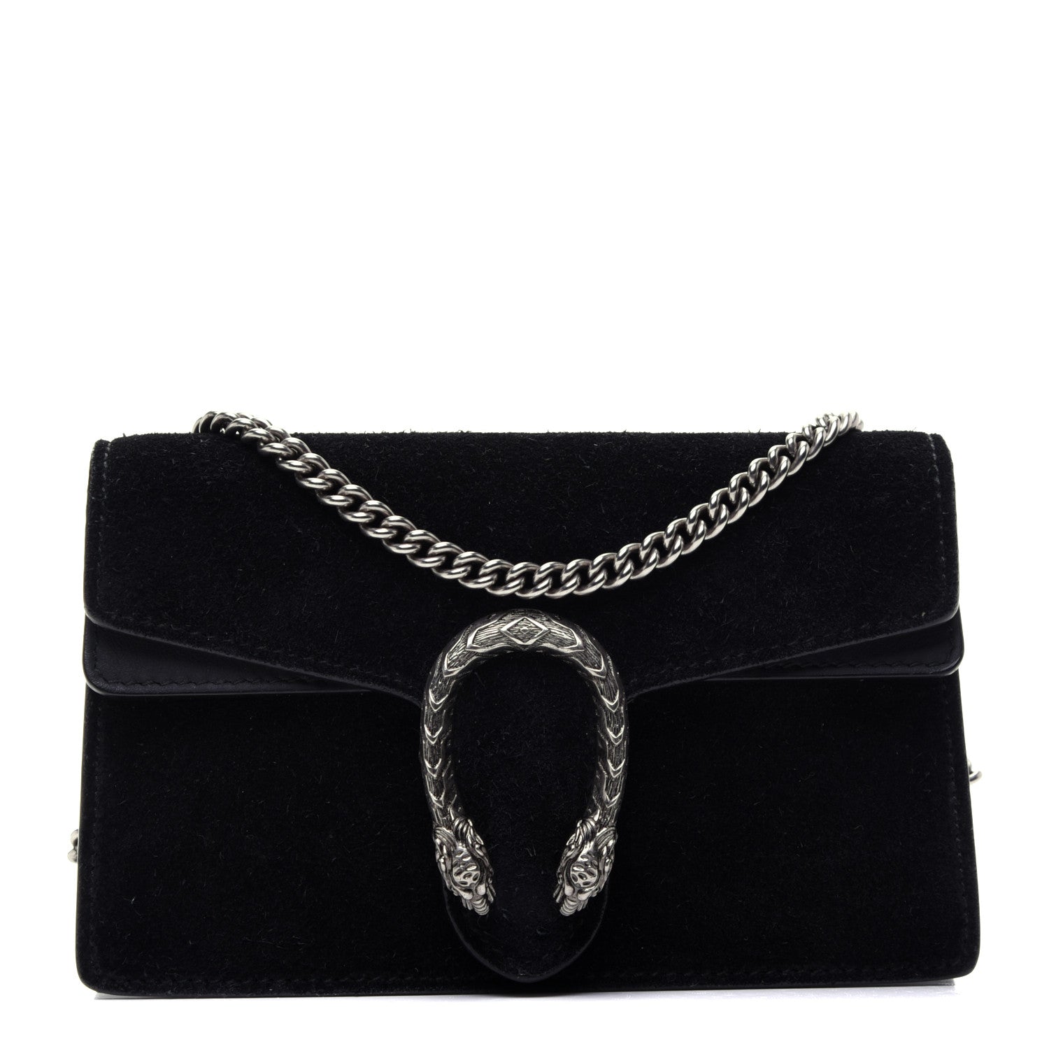 Gucci Suede Super Mini Dionysus Shoulder Bag Black 1 of 11