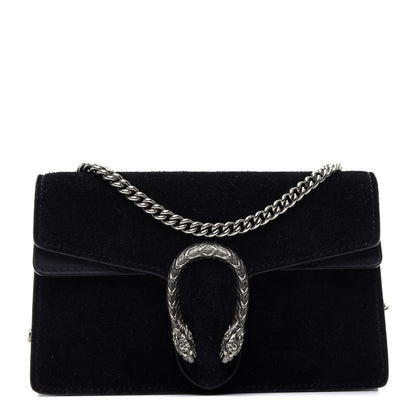 Gucci Suede Super Mini Dionysus Shoulder Bag Black 1 of 11
