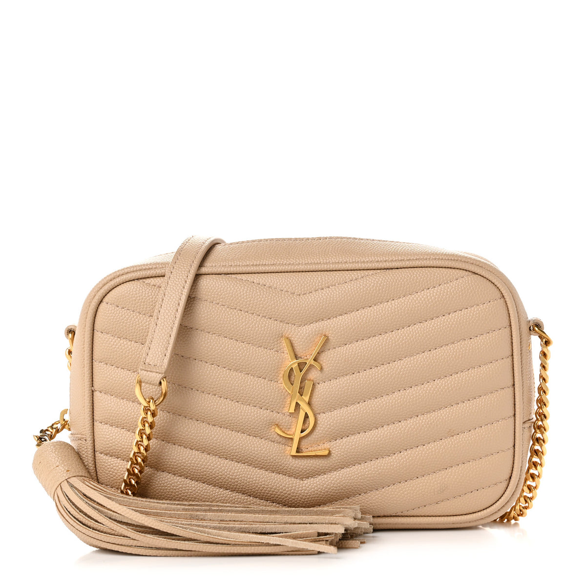 Grain De Poudre Matelasse Monogram Mini Lou Camera Bag Dark Beige