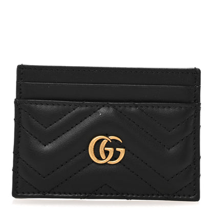 Gucci Calfskin Matelasse GG Marmont Card Holder Black 1 of 7
