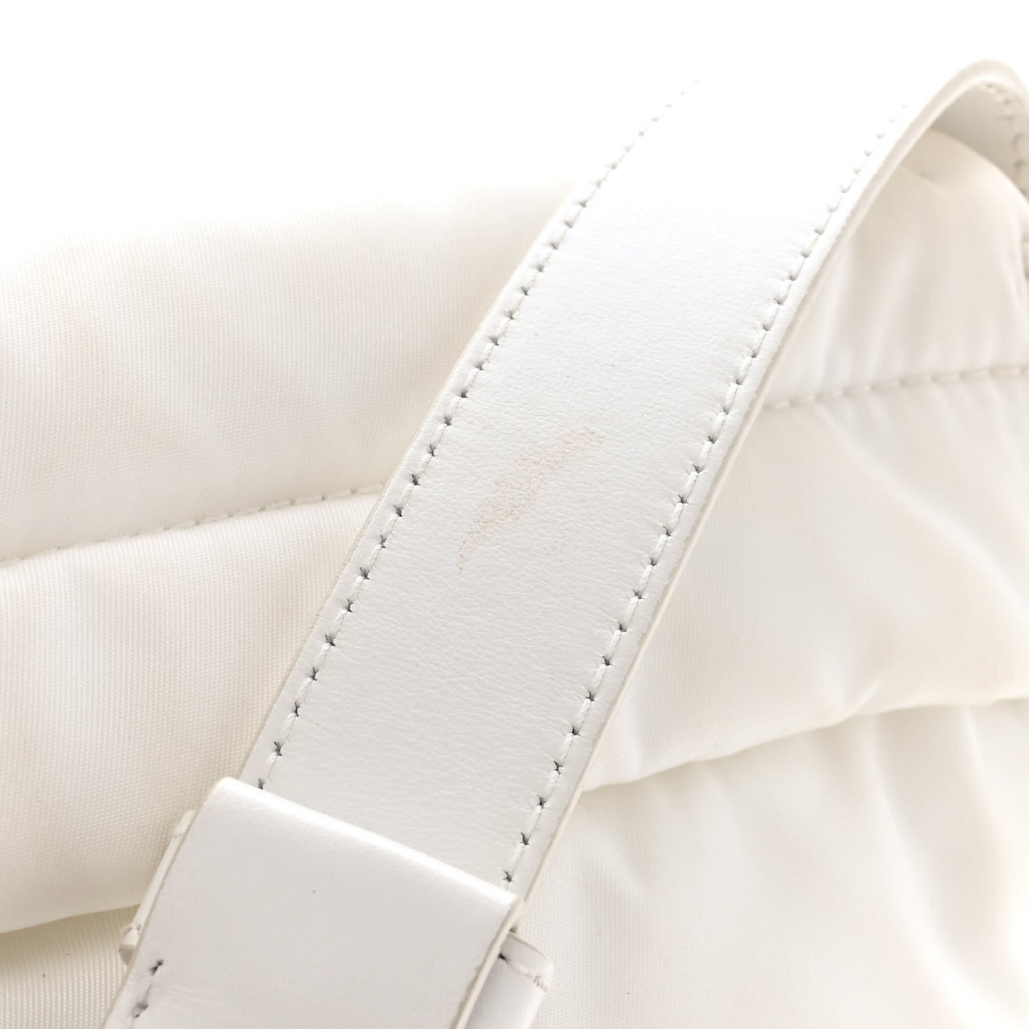 Re-Nylon Vitello Padded Small Flap Shoulder Bag White