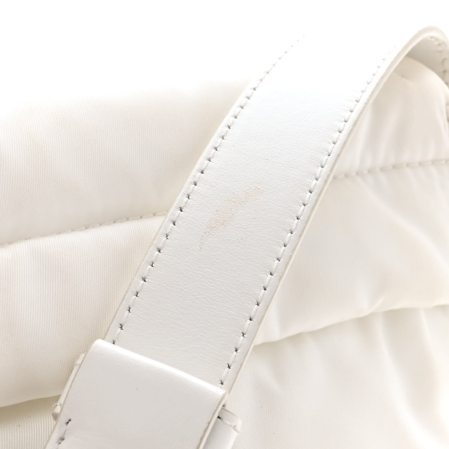 Prada Re-Nylon Vitello Padded Small Flap Shoulder Bag White 11 of 13