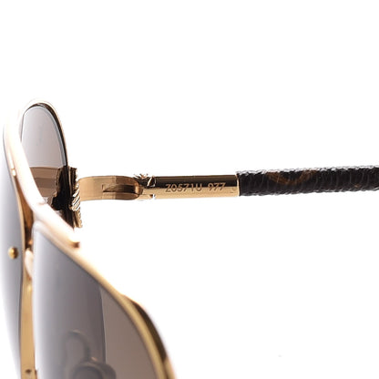 Louis Vuitton Monogram Petite Viola Pilote Aviator Sunglasses Z0571U Brown 6 of 7