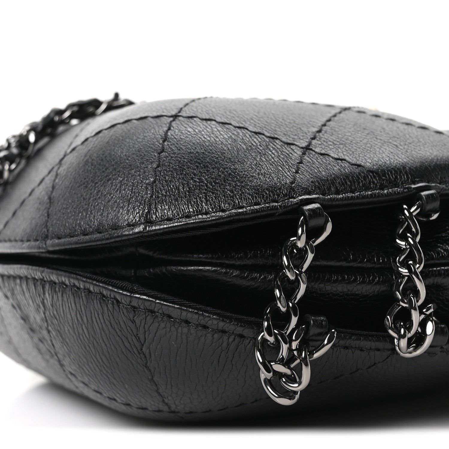 Chanel Aged Calfskin Quilted Small Gabrielle Bucket Black 10 of 10