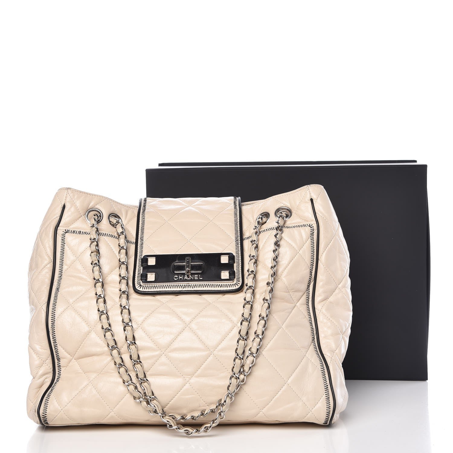 Chanel Lambskin Quilted East West Tote Beige 20 of 20