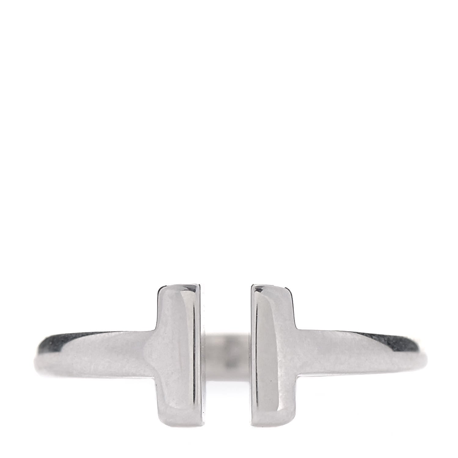 Tiffany Sterling Silver T Square Ring 52 6 1 of 5