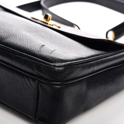 Chanel Caviar Flap Shoulder Bag Navy 16 of 22