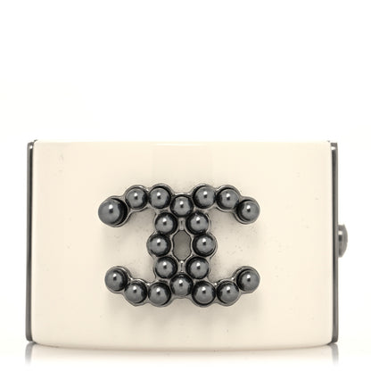 Chanel Resin Ruthenium CC Cuff White 1 of 5