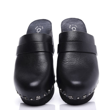 Chanel Calfskin CC Lucky Charms Studded Clogs 37 Black 5 of 10