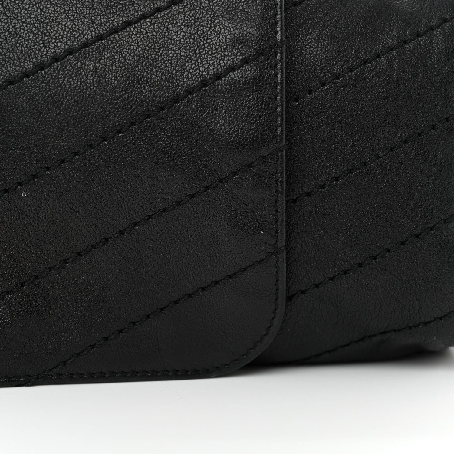 Saint Laurent Pebbled Lambskin Chevron Monogram Large Nolita Black 11 of 11