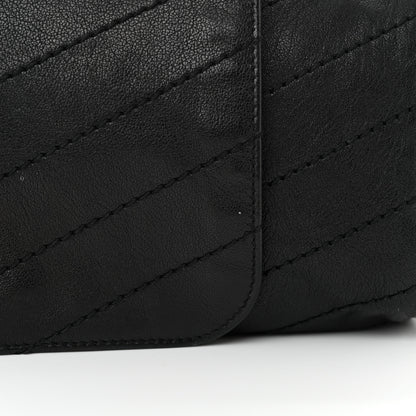 Saint Laurent Pebbled Lambskin Chevron Monogram Large Nolita Black 11 of 11
