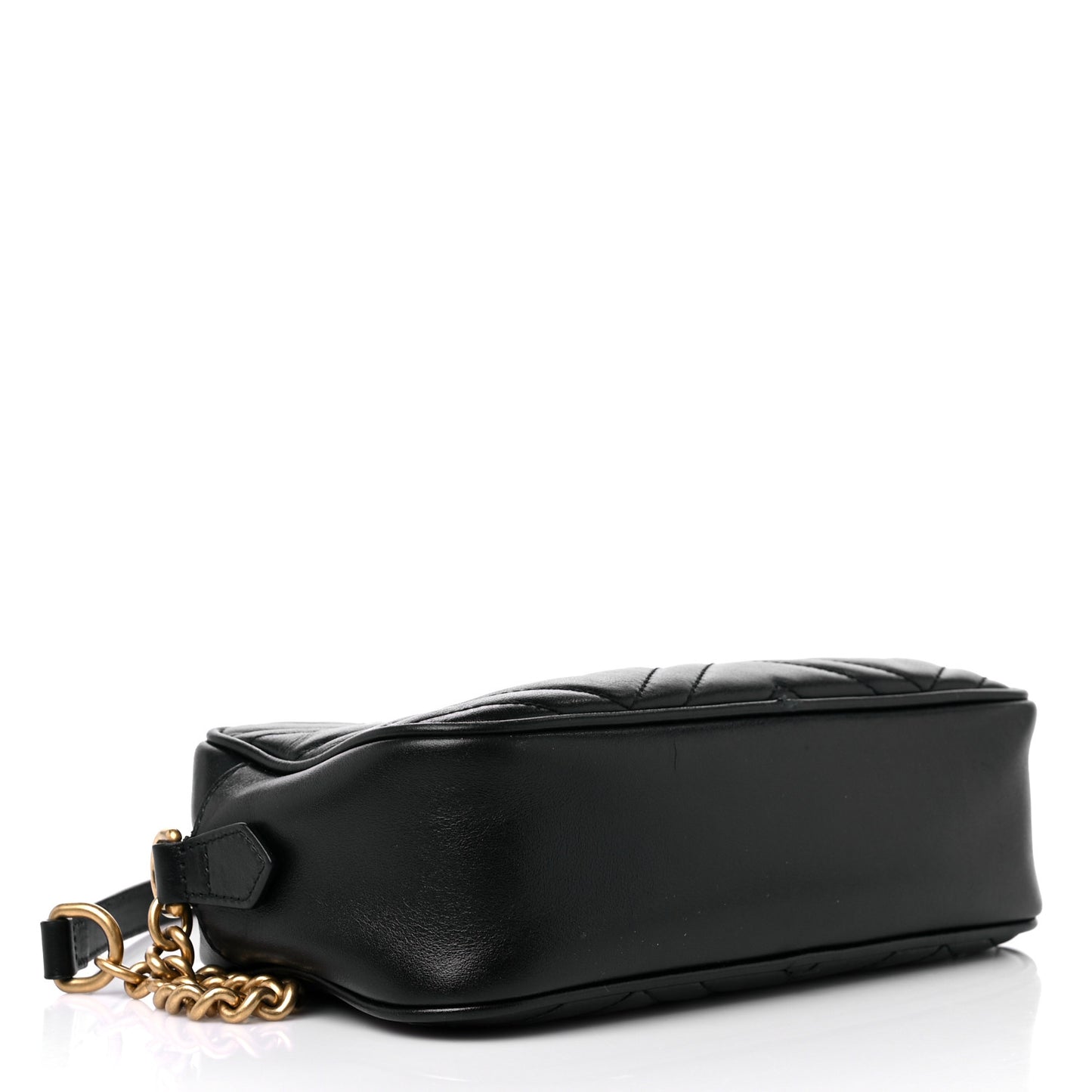 Calfskin Matelasse Small GG Marmont Chain Shoulder Bag Black