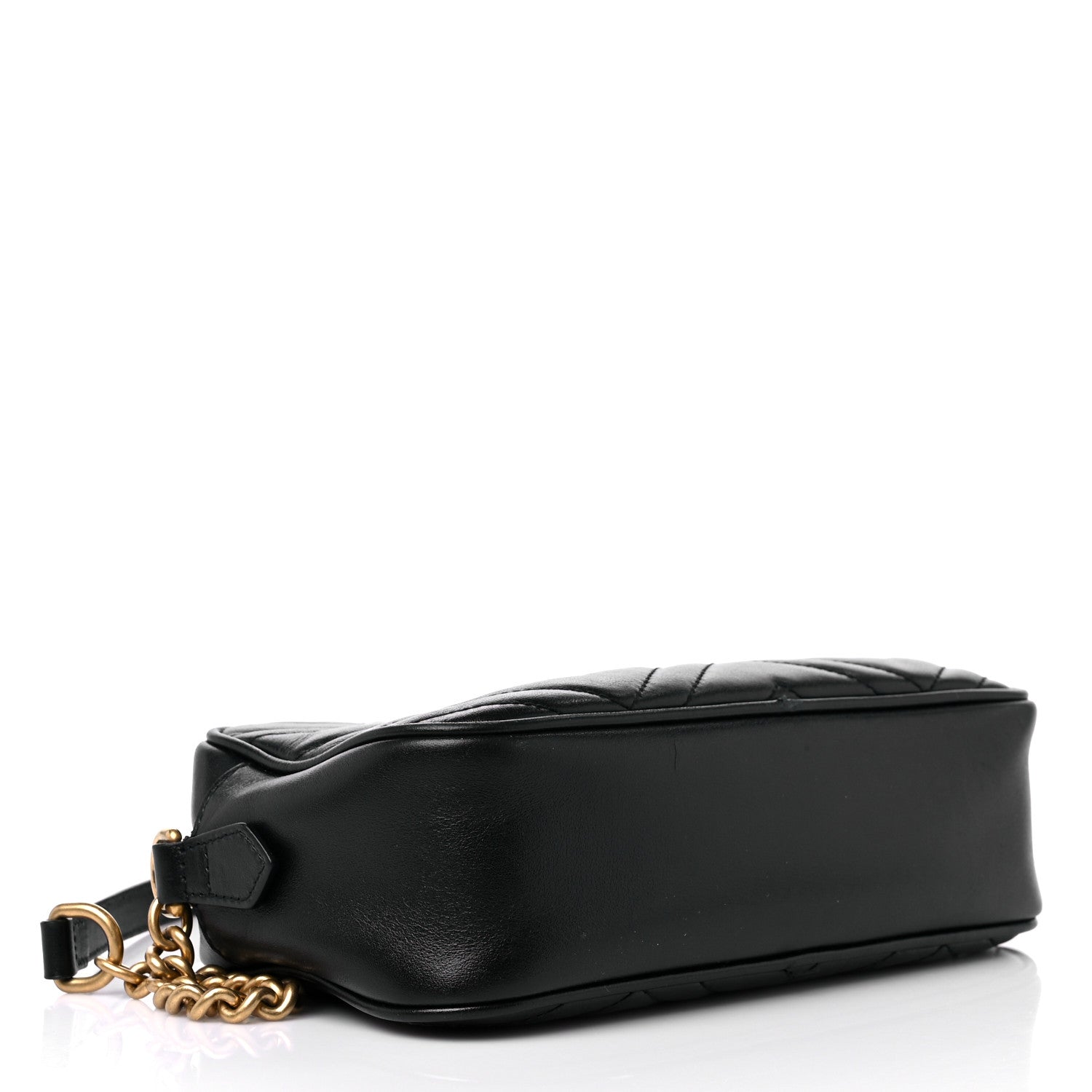 Gucci Calfskin Matelasse Small GG Marmont Chain Shoulder Bag Black 4 of 21