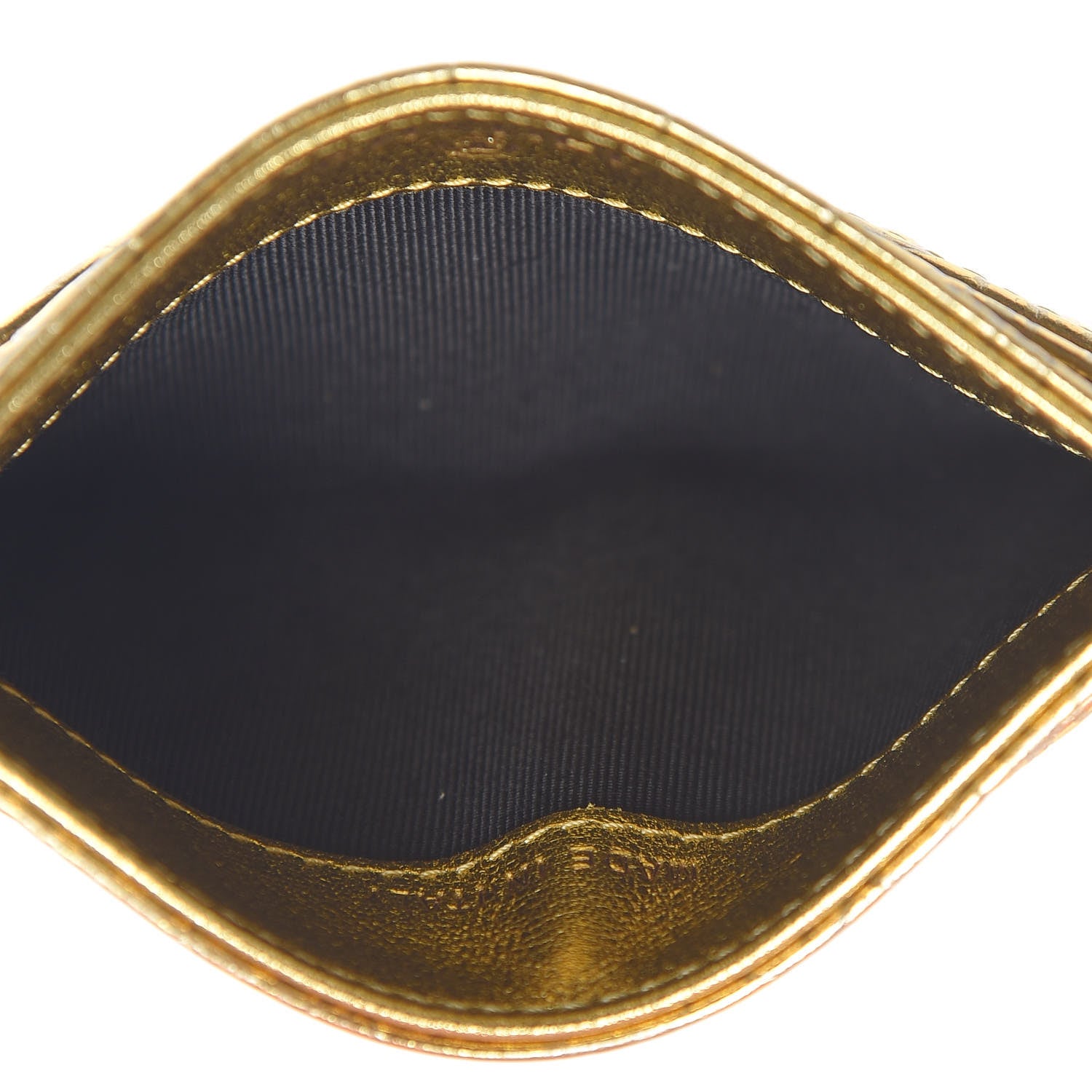 Chanel Metallic Calfskin Crocodile Embossed Cocodile Card Holder Gold 5 of 8