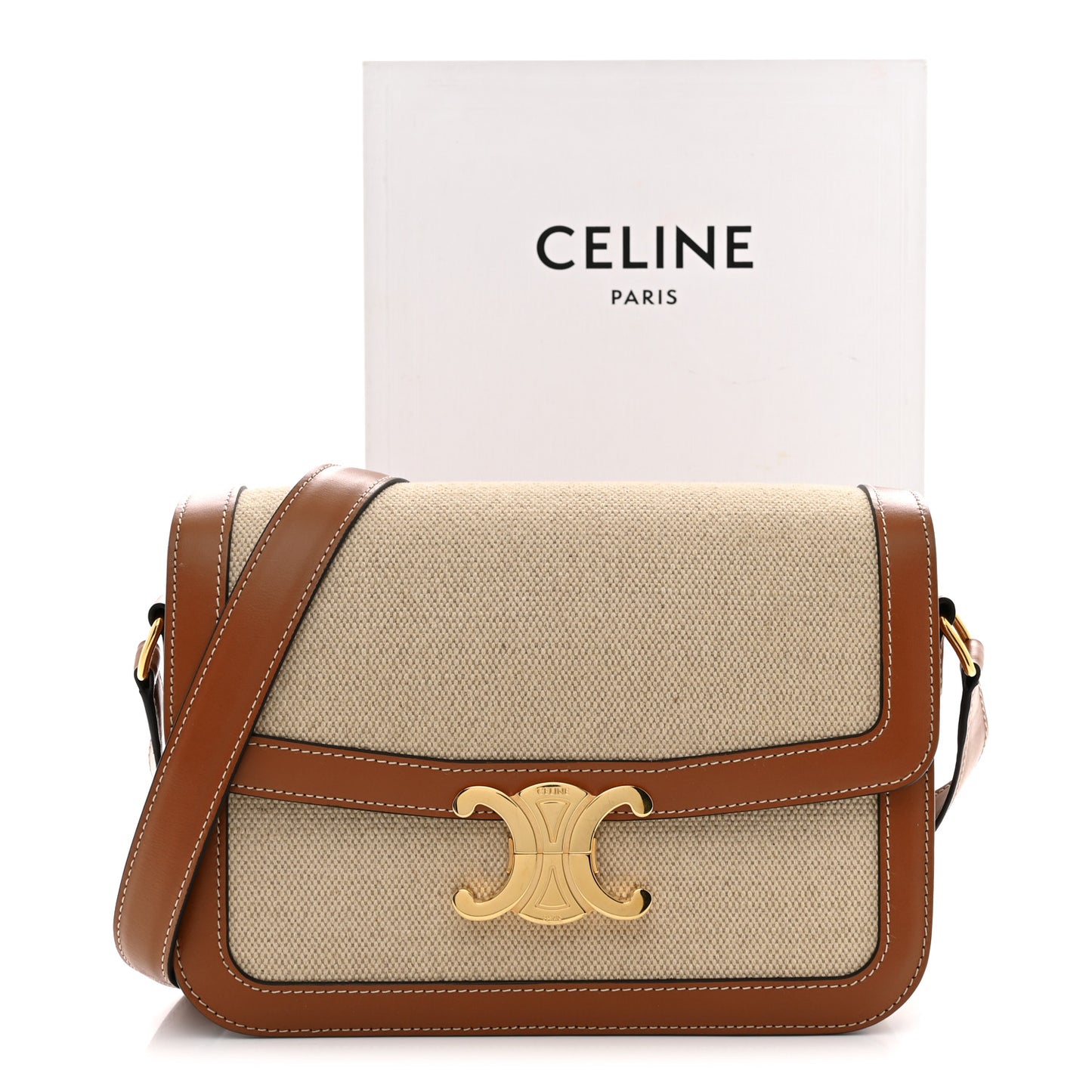 Textile Natural Calfskin Teen Triomphe White Tan