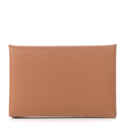 Hermes Epsom Calvi Card Case Gold 1 of 7