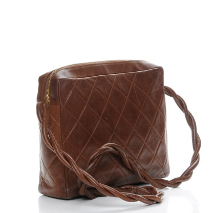 Chanel Lambskin Quilted Camera Case Brown 3 of 9