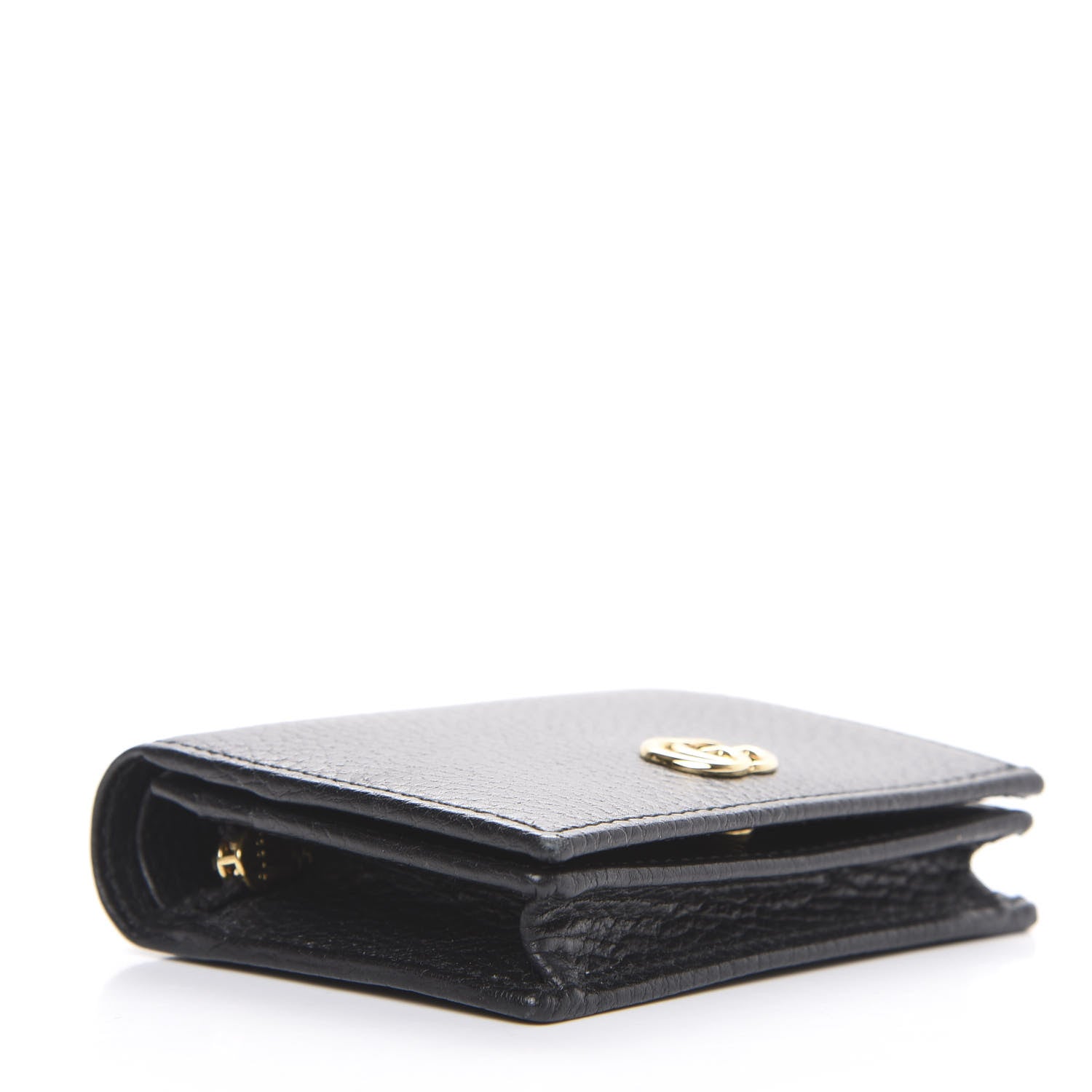 Gucci Pebbled Calfskin GG Marmont Card Case Black 4 of 9