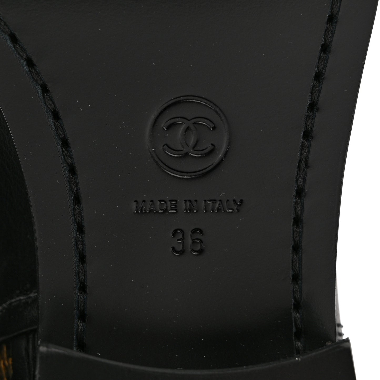 Calfskin Quilted CC Logo Mid Calf Boots 36 Black
