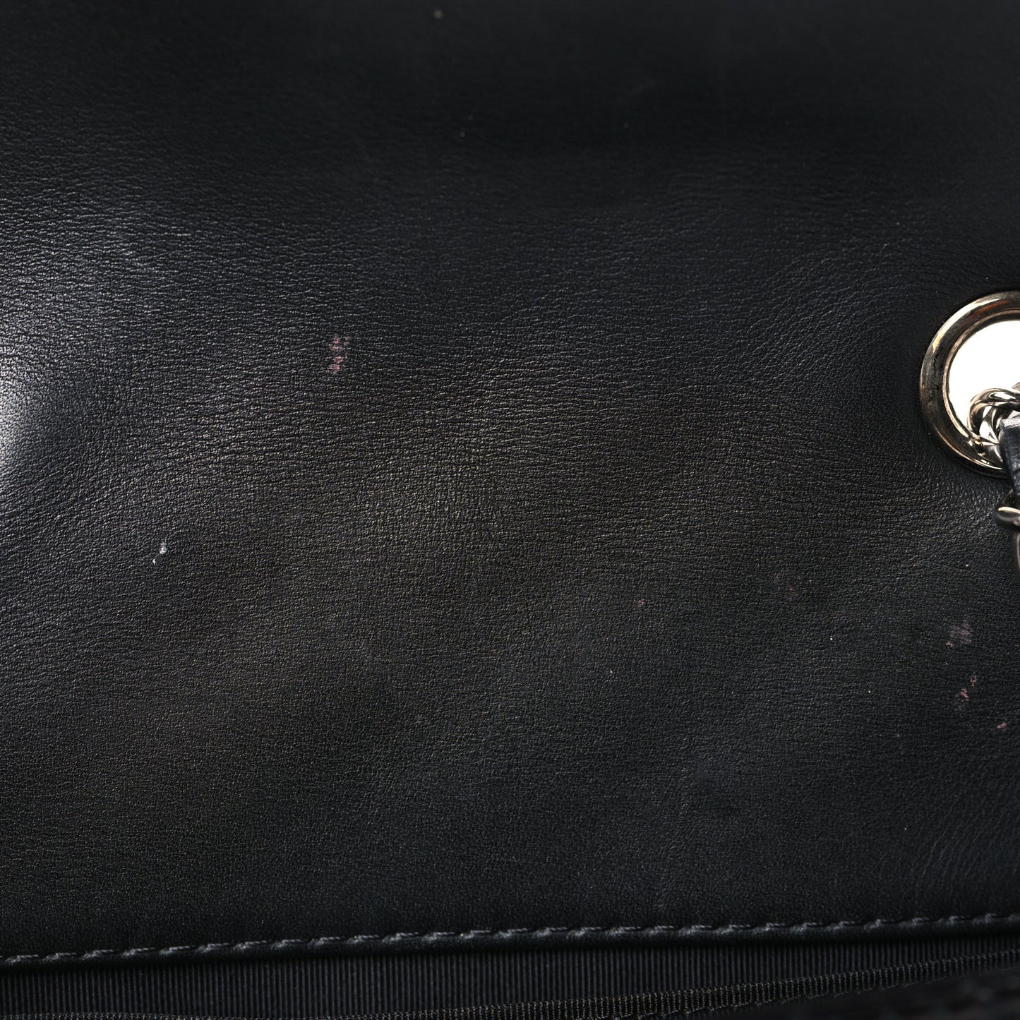 Lambskin Perforated Mini Rectangular Flap Black