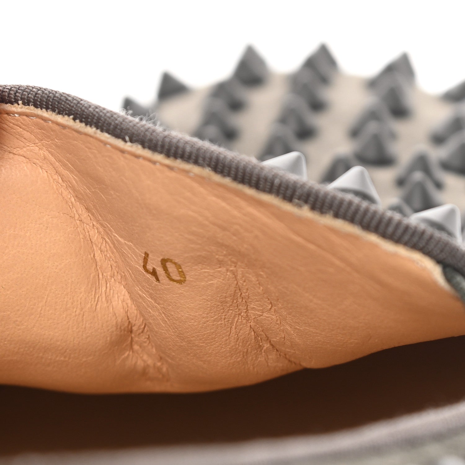 Christian Louboutin Veau Velours Spikes Mens Roller Boat Flat 40 Ombre 10 of 13