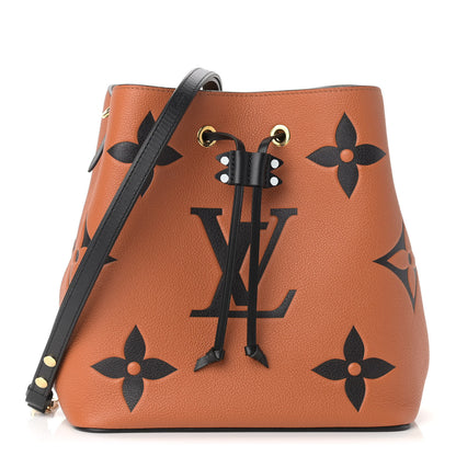 Louis Vuitton Empreinte Monogram Giant Crafty Neonoe MM Caramel Black 1 of 10