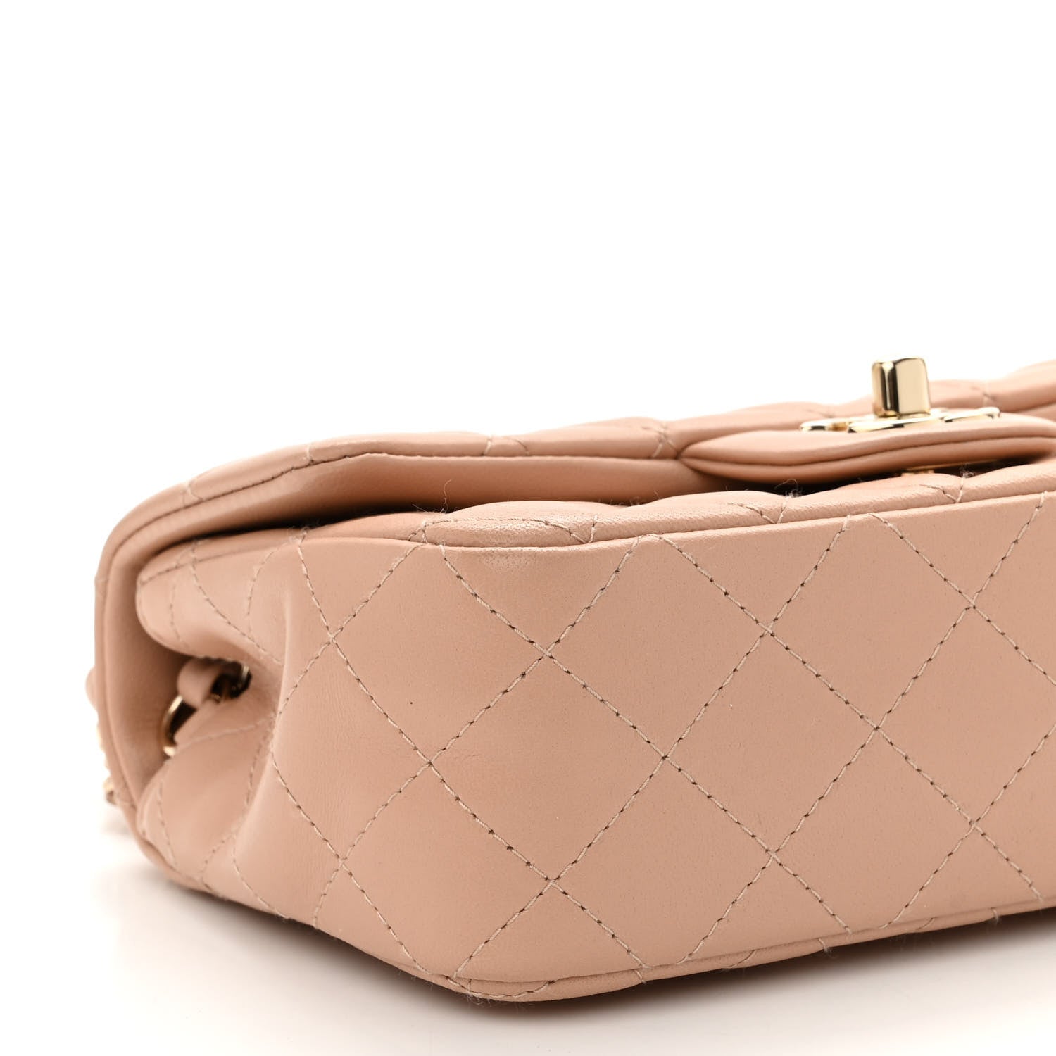 Chanel Lambskin Quilted Mini Rectangular Flap Beige 8 of 10