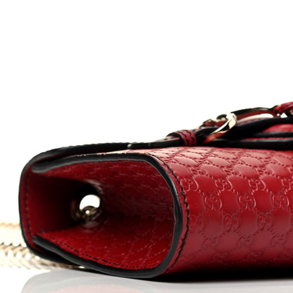 Gucci Soft Microguccissima Mini Emily Chain Shoulder Bag Rosso 8 of 9