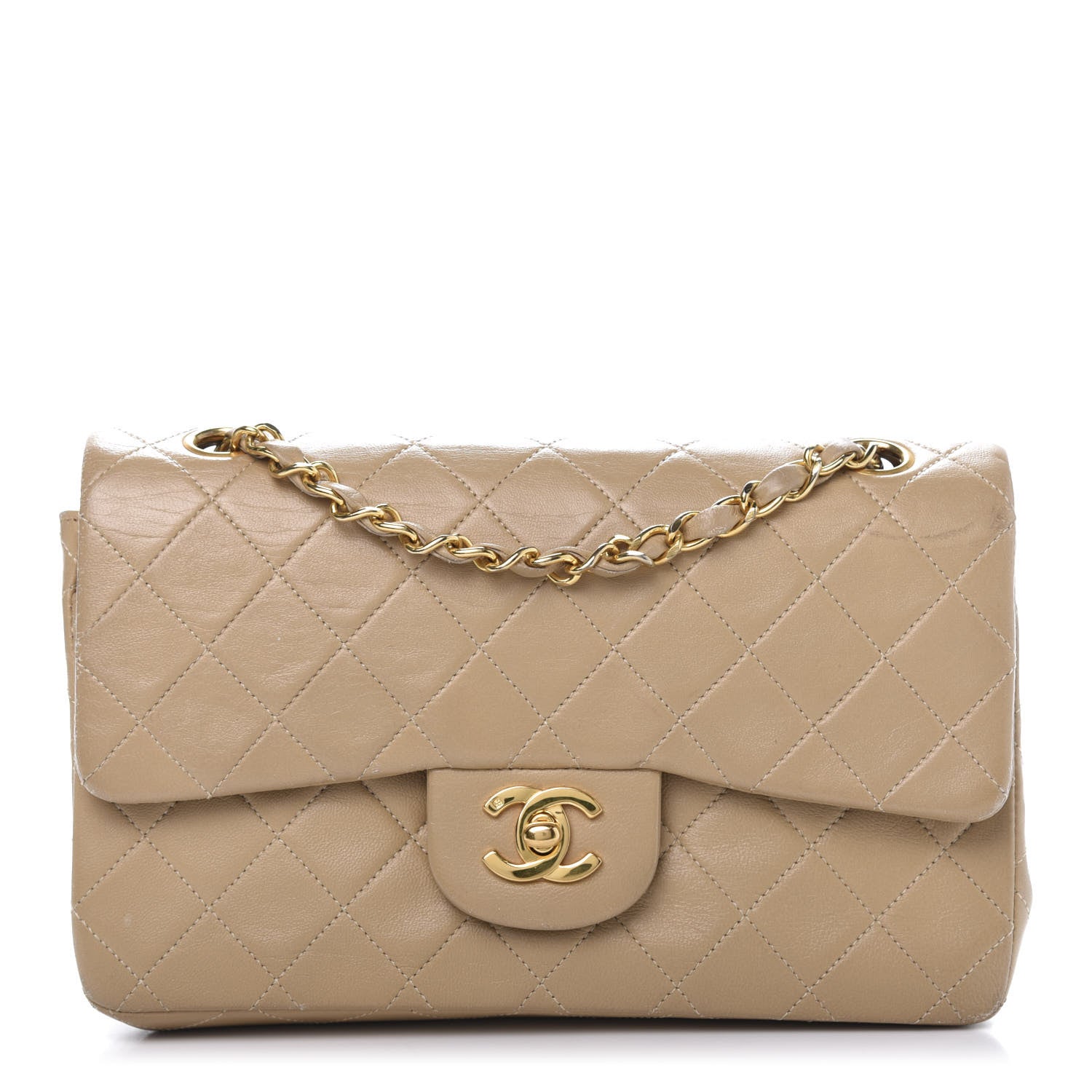 Chanel Lambskin Quilted Small Double Flap Beige 1 of 20
