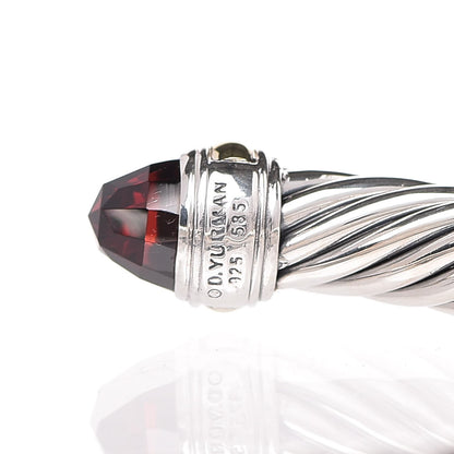 David Yurman Sterling Silver 14K Yellow Gold Garnet 7mm Cable Classics Bracelet 5 of 5