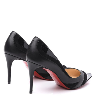Christian Louboutin Nappa Patent Veau Velours Eklectica 85 Pumps 36.5 Black 4 of 10